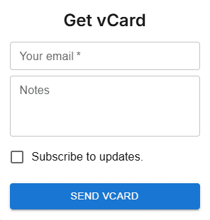 vCard abbonieren Pop-up.